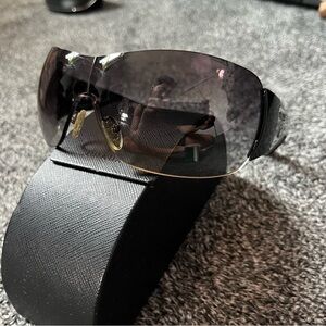 Prada Black Gradient Shield Sunglasses